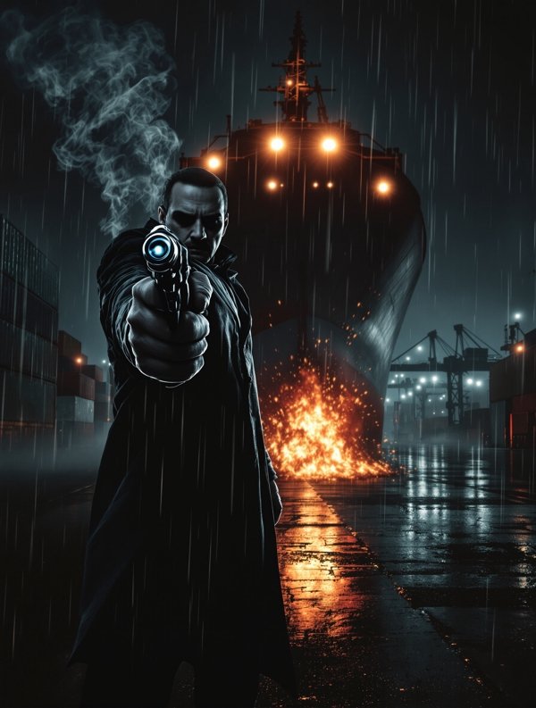 双枪枭雄 动作电影海报，2022年上映
